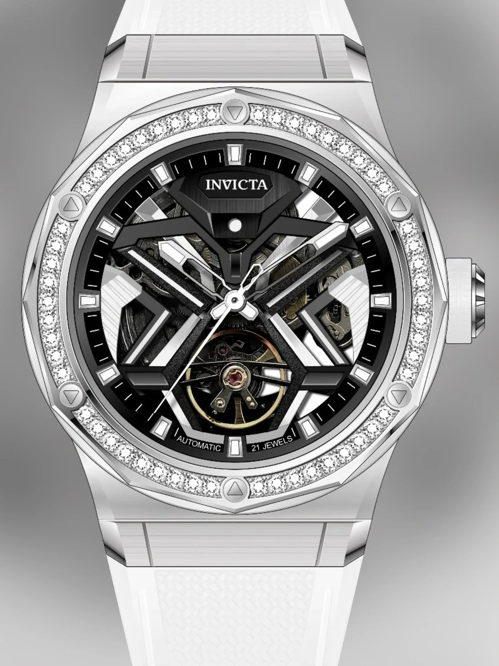 Invicta Objet D'Art Lumidia Diamond Automatic Men’s Watch-White(70130)